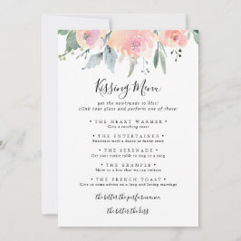 Elegante tarjeta de juego del menú Boda Rubor rosa