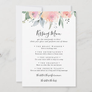 Elegante tarjeta de juego del menú Boda Rubor rosa
