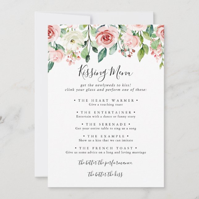 Elegante tarjeta de juego para el menú del Boda de (Anverso)