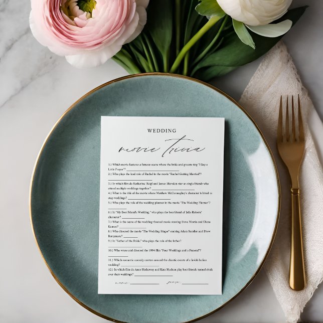 Elegante tarjeta de juego Trivia Bridal Shower (Subido por el creador)