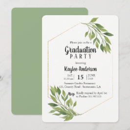 Elegante tarjeta de la fiesta de graduación