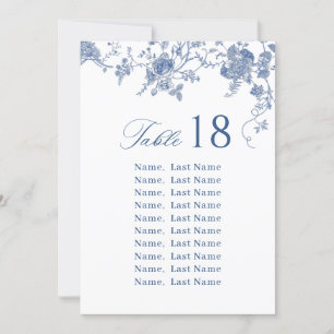 Elegante tarjeta de la lista de asientos florales 