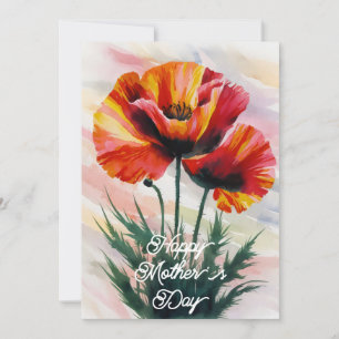 Elegante tarjeta de la madre para pintar flores de