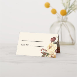 Elegante tarjeta de la plaza Boda floral de otoño