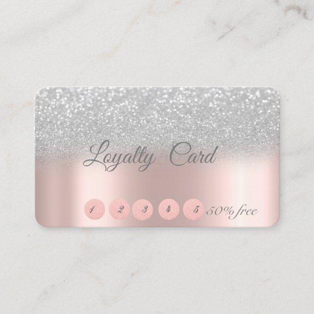 Elegante Tarjeta de Lealtad de Oro Rosa Silver Bok (Anverso)
