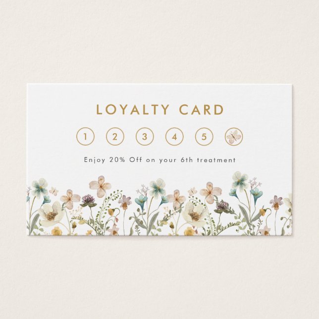 Elegante Tarjeta de Lealtad Floral (Frente)