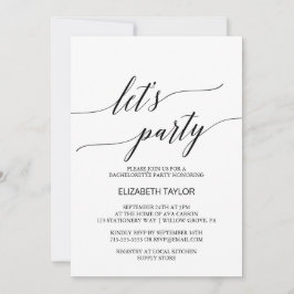 Elegante Tarjeta de Letra Caligráfica en Blanco y 