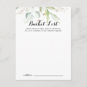 Elegante tarjeta de lista de cubo de Boda de la ve