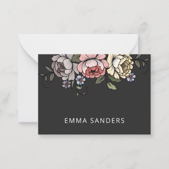 Elegante tarjeta de llamadas botánicas del Boho (Anverso)