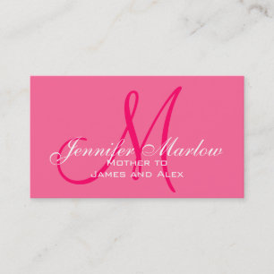 Elegante tarjeta de llamadas de mami rosa caliente