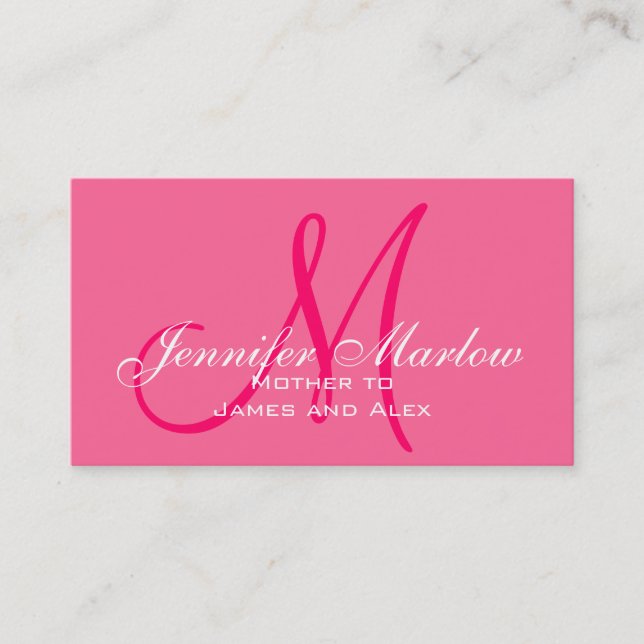Elegante tarjeta de llamadas de mami rosa caliente (Anverso)