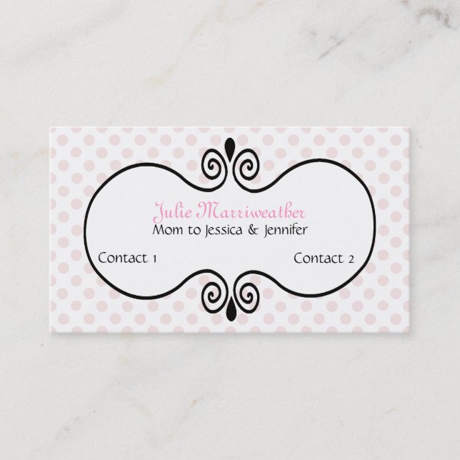 Elegante tarjeta de llamadas mami de alta moda de  (Anverso)