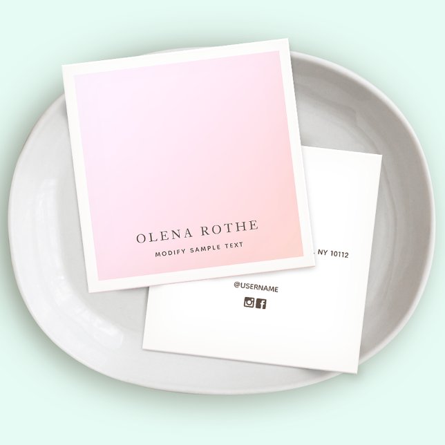 Elegante tarjeta de llamadas pastoral rosa Ombre c (Subido por el creador)