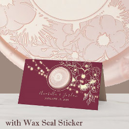 Elegante tarjeta de lugar Boda de monograma de Bor