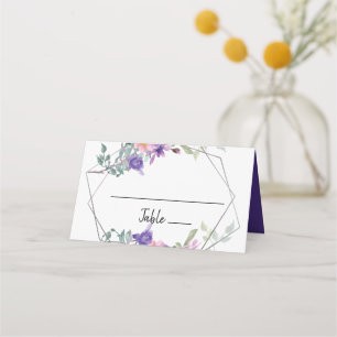 Elegante tarjeta de lugar de Boda floral geométric