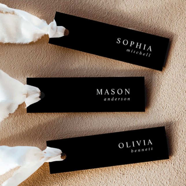 Elegante tarjeta de lugar de Boda negro (Subido por el creador)