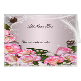 Elegante Tarjeta De Lugar De La Mesa De Las Perlas