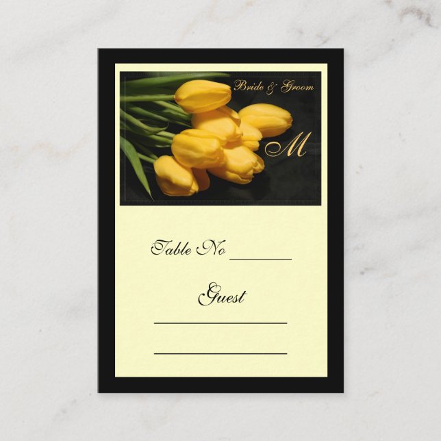 Elegante tarjeta de lugar de mesa Boda de tulipane (Anverso)