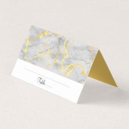 Elegante tarjeta de lugar de mesa de mármol gris d