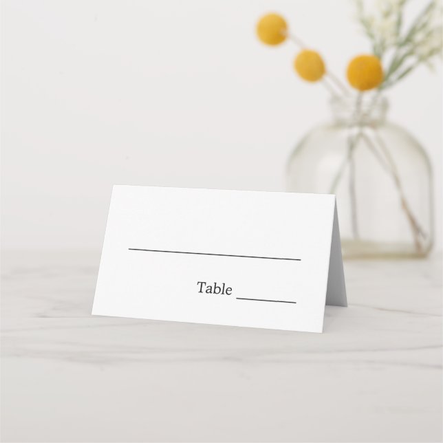 Elegante tarjeta de lugar plegado Boda Minimalista (Anverso)