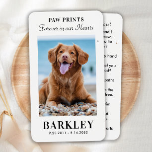 Elegante tarjeta de Mascota conmemorativa de fotos