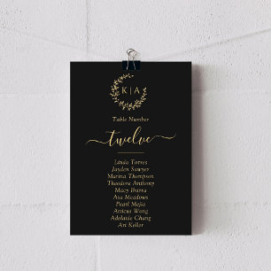 Elegante tarjeta de matrimonio de monograma negro