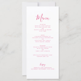 Elegante tarjeta de menú Boda de acuarela rosa flo