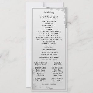 Elegante tarjeta de menú Boda de diseño de hojas p