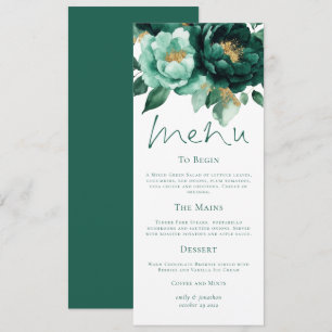 Elegante tarjeta de menú Boda de Florals de Esmera