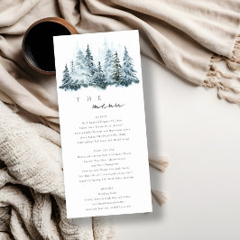 Elegante tarjeta de menú Boda de la nieve Winter F
