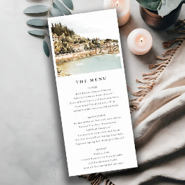 Elegante tarjeta de menú Boda del río Verona Adige