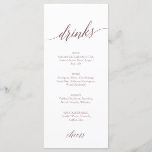 Elegante tarjeta de menú de bebidas caligráficas d