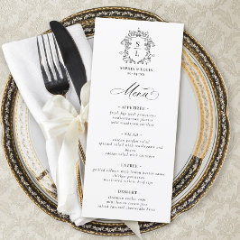 Elegante Tarjeta de Menú de Boda con Monograma de