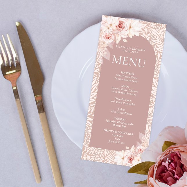 Elegante tarjeta de menú floral de Rubor (Subido por el creador)
