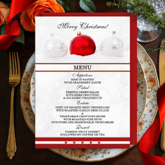 Elegante tarjeta de menú para Navidades espumosos