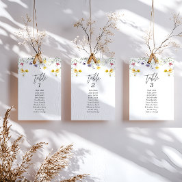 Elegante tarjeta de mesa Boda de Boho floral