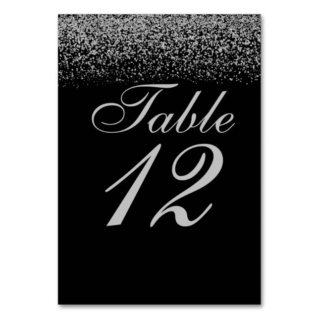 Elegante tarjeta de mesa Boda de Confetti Purpurin (Anverso)