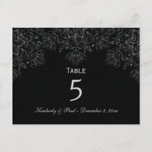 Elegante tarjeta de mesa boda de giratoria floral 