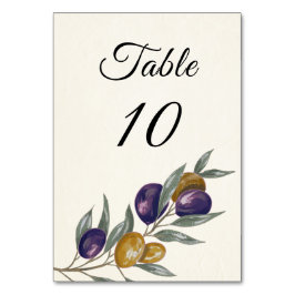 Elegante tarjeta de mesa Boda de oliva