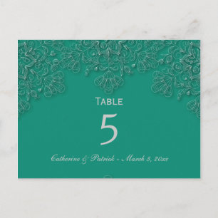 Elegante tarjeta de mesa boda de remolinos florale