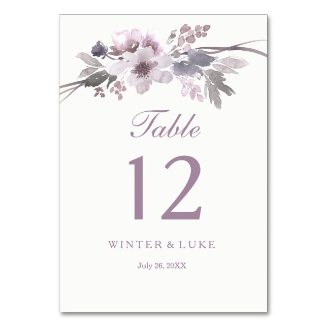 Elegante tarjeta de mesa Boda floral de invierno p (Anverso)