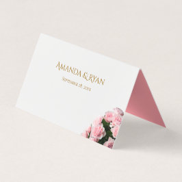 Elegante tarjeta de mesa Boda floral de rosas rosa