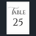 Elegante tarjeta de mesa Boda moderna<br><div class="desc">Magnífico guión elegante en blanco y negro número de la mesa de eventos encantadores. Perfecto para cualquier evento.</div>