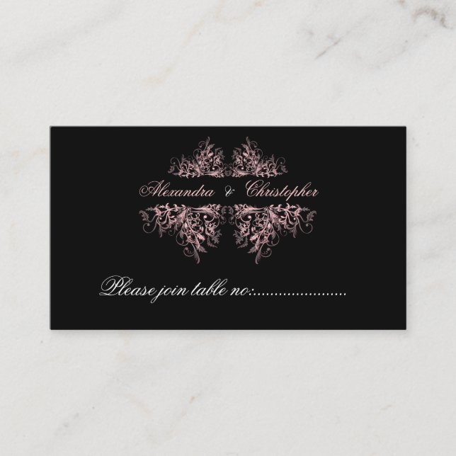 Elegante tarjeta de mesa de baño rosa Mini (Anverso)