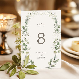 Elegante tarjeta de mesa de Boda botánico