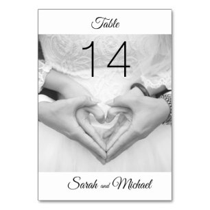 Elegante tarjeta de mesa de Boda de fotografía tra