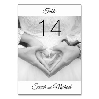 Elegante tarjeta de mesa de Boda de fotografía tra