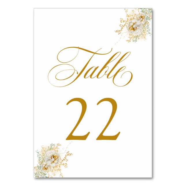 Elegante Tarjeta de mesa de Boda floral con guión  (Anverso)
