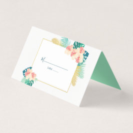 Elegante tarjeta de mesa de Boda hawaiano hibiscus