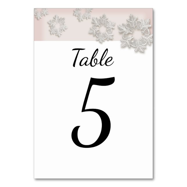 Elegante tarjeta de mesa de bodas de invierno con  (Anverso)
